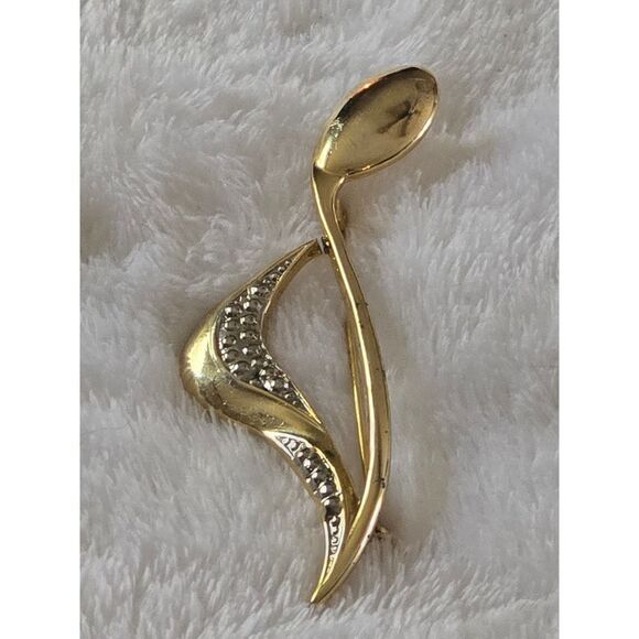Unbranded Jewelry - Rhinestone Musical Note Brooch Gold Tone Elegant Lapel Pin Jewelry